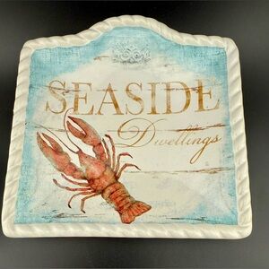 Certified International Beach Cottage square canape plate. 6”